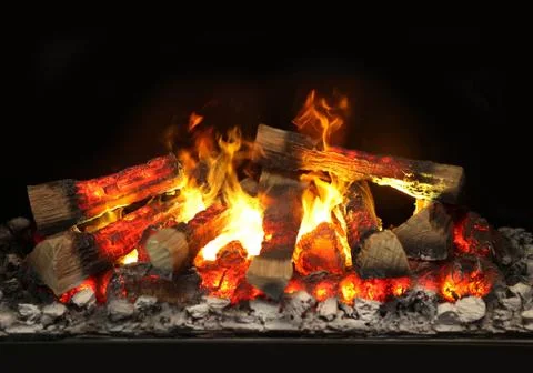 Fire in the fireplace Stock Photos