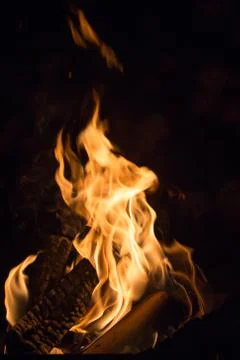Fire in a fireplace Stock Photos