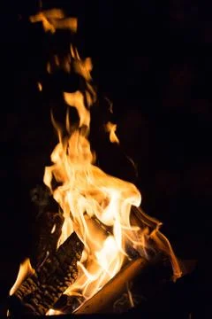 Fire in a fireplace Stock Photos