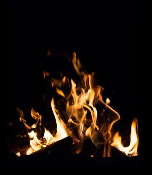 Fire in a fireplace Stock Photos