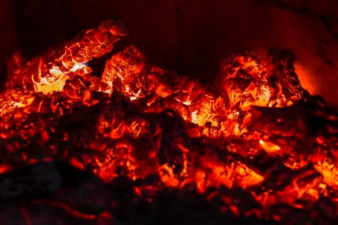 Fire in a fireplace Stock Photos
