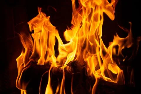 Fire in a fireplace Stock Photos