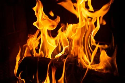 Fire in a fireplace Stock Photos