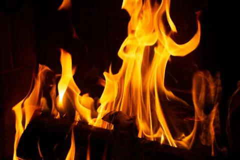 Fire in a fireplace Stock Photos