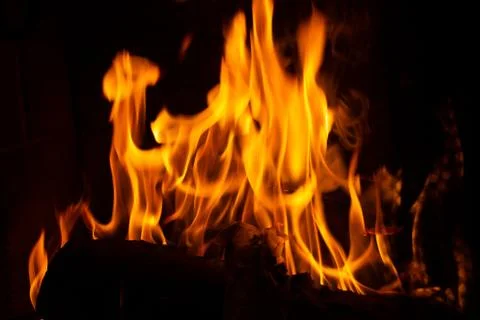Fire in a fireplace Stock Photos