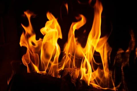 Fire in a fireplace Stock Photos