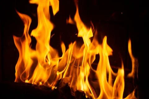 Fire in a fireplace Foto stock