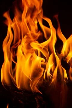 Fire in a fireplace Foto stock