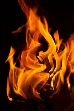 Fire in a fireplace Stock Photos