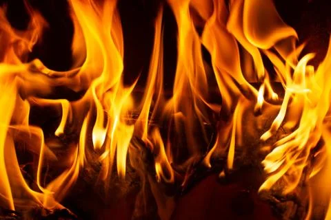 Fire in a fireplace Stock Photos