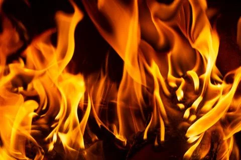 Fire in a fireplace 스톡 사진