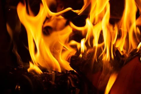 Fire in a fireplace Stock-Fotos