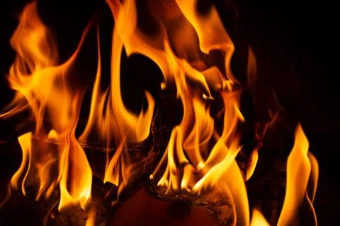 Fire in a fireplace Stock Photos