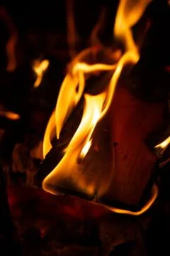 Fire in a fireplace Stock Photos