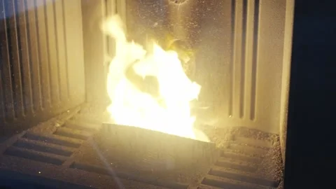 FIRE fireplace slow motion 4K Stock Footage 156181327