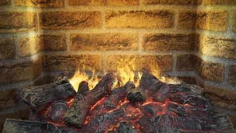 A fire in the fireplace slow motion Stock Footage 103099665