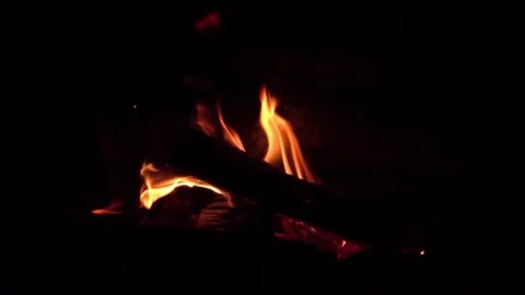Fire in a fireplace, slow motion Stock Footage 134021921