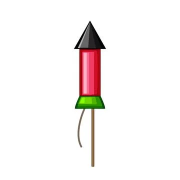 Fire firework rocket cartoon vector illustration Stock Illustration