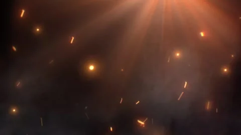 Fire Flakes Floating Sun Rays Light Beams 4K Overlay Stock-Footage 289913369