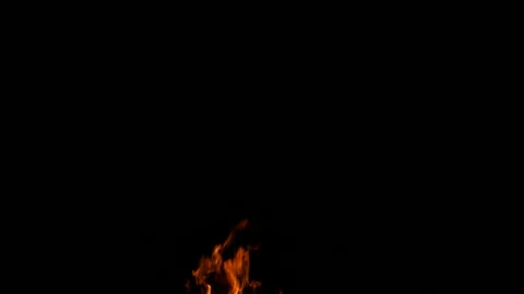 Fire Flame Against Black Background C Continuous Sequence Pt1 of 2 Video stock 242118049