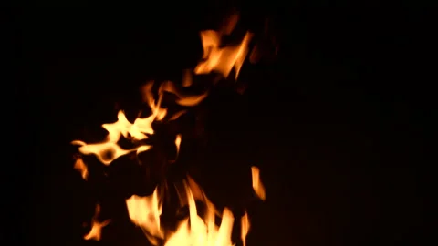 Fire Flame Against Black Background D Continuous Sequence Pt2 of 4 Stock Footage 242120283