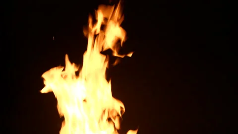 Fire Flame Against Black Background D Continuous Sequence Pt3 of 4 Stock Footage 242121712