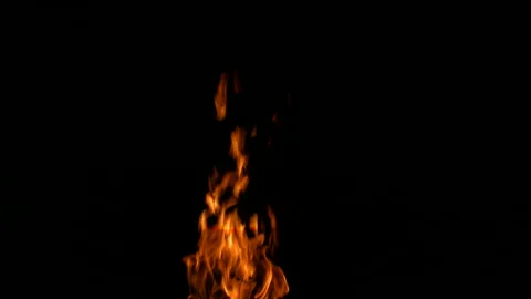 Fire Flame Against Black Background E Continuous Sequence Pt1 of 2 Stock Footage 242123254