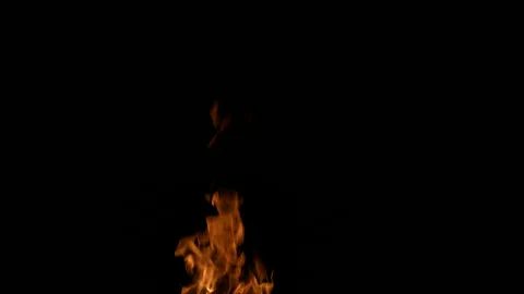 Fire Flame Against Black Background E Continuous Sequence Pt2 of 2 Video stock 242123449