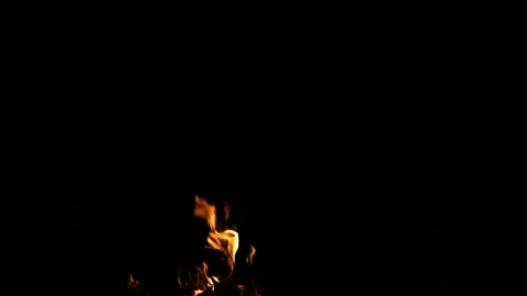 Fire Flame Against Black Background A 30fps Continuous Sequence Pt5 of 7 Stock Footage 242165105