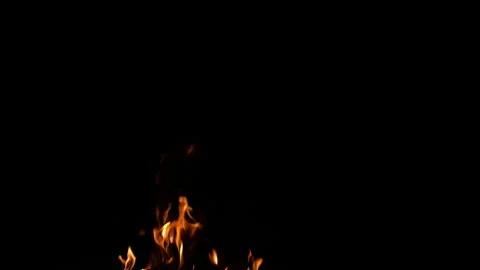 Fire Flame Against Black Background B 30fps Continuous Sequence Pt1 of 19 Stock Footage 242169277