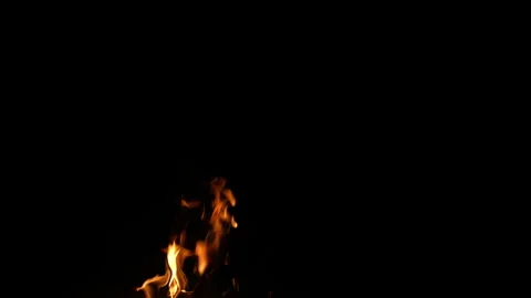 Fire Flame Against Black Background B 30fps Continuous Sequence Pt2 of 19 Stock Footage 242172082