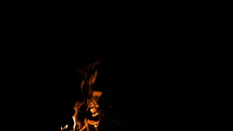 Fire Flame Against Black Background B 30fps Continuous Sequence Pt4 of 19 Video stock 242176694