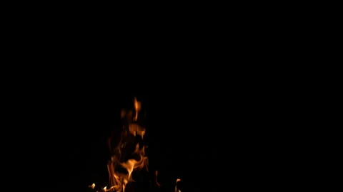 Fire Flame Against Black Background B 30fps Continuous Sequence Pt5 of 19 Stock Footage 242178573