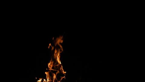 Fire Flame Against Black Background B 30fps Continuous Sequence Pt6 of 19 Video stock 242180546