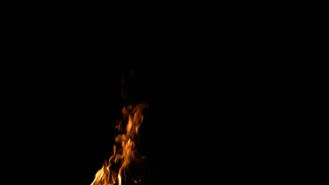 Fire Flame Against Black Background B 30fps Continuous Sequence Pt7 of 19 Stock Footage 242182511