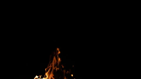 Fire Flame Against Black Background B 30fps Continuous Sequence Pt9 of 19 Stock Footage 242184484