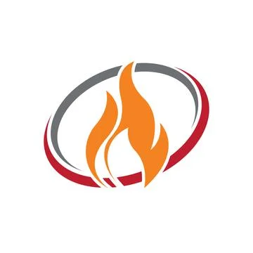 Fire with flame and feuer mit flamme Logo - Vector Stock Illustration