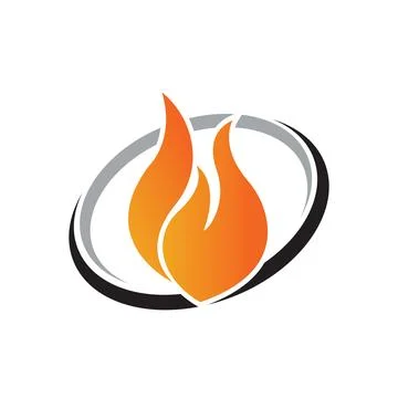 Fire with flame and feuer mit flamme Logo - Vector Stock Illustration