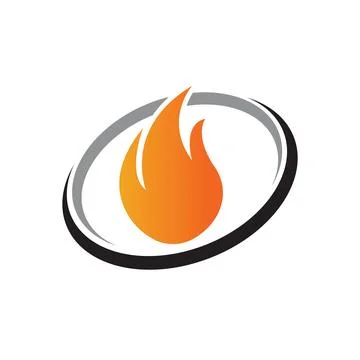Fire with flame and feuer mit flamme Logo - Vector Illustrazione stock