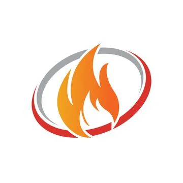 Fire with flame and feuer mit flamme Logo - Vector Stock Illustration