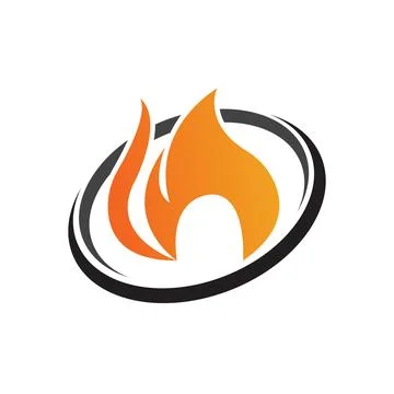 Fire with flame and feuer mit flamme Logo - Vector Stock Illustration