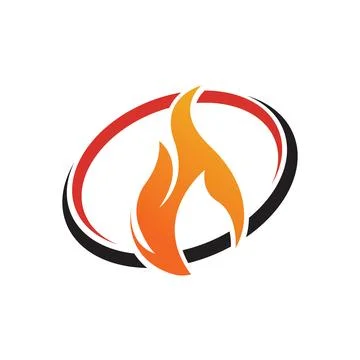 Fire with flame and feuer mit flamme Logo - Vector Illustrazione stock