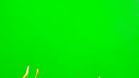 Fire flame and smoke burning and glowing on green screen background Stock Footage 247202634