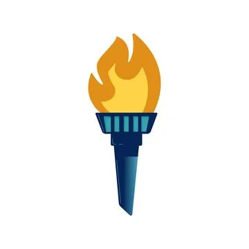 Fire Flame and Torch Flat Vector Illustrazione stock