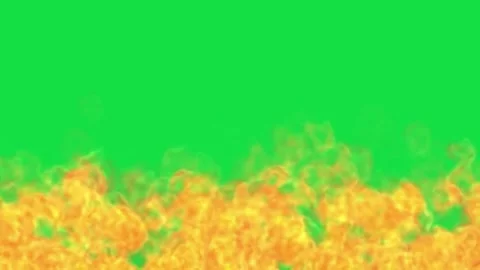 Fire Flame Animation On Green Screen Background Video stock 303447814