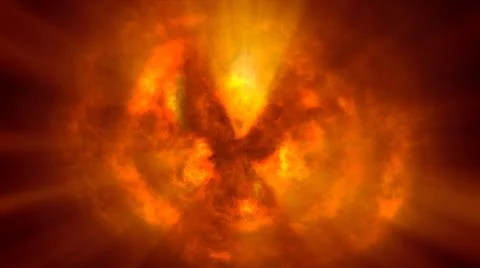 Fire flame ball explosion in space, illustration Stock Illustration