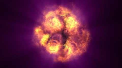 Fire flame ball explosion in space, illustration Stock Illustration