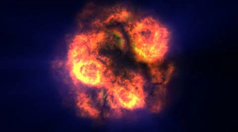 Fire flame ball explosion in space, illustration Stock Illustration