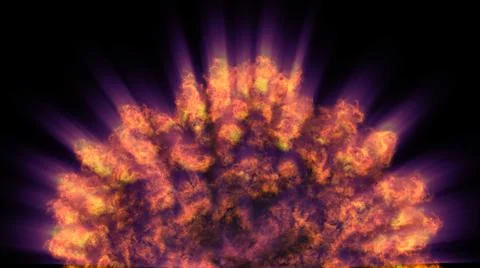 Fire flame ball explosion in space, illustration Stockillustratie