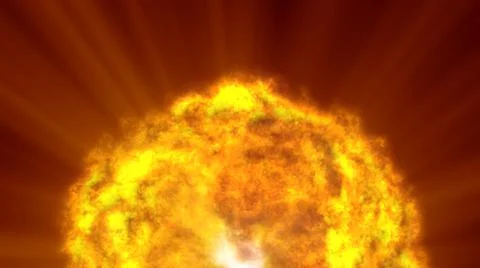 Fire flame ball explosion in space, illustration Stock Illustration